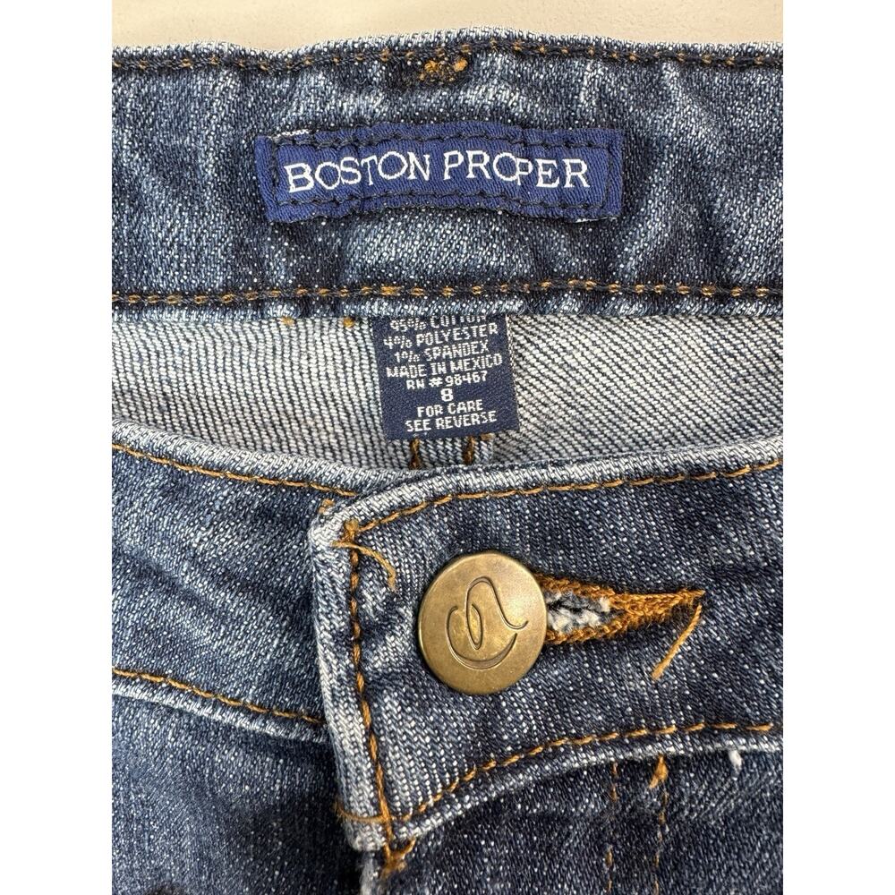 Vintage Boston Proper Straight Leg Denim Jeans 8 Dark Wash Y2K Classic High Rise - Picture 4 of 15